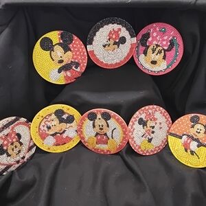 Disney Mickey and Minnie Mouse Decorative Plates - Red, Yellow, Pink
